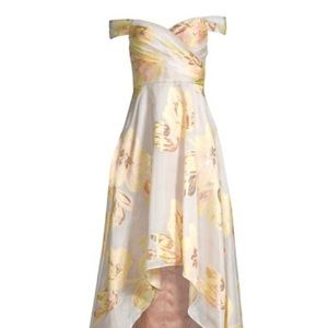 Aidan Mattox Off the Shoulder High Low Dress